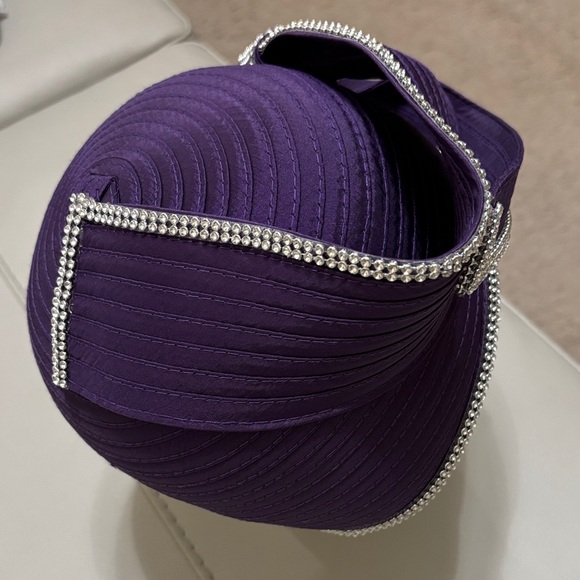 Chic Women's Purple Hat with Silver Detailing - Picture 4 of 4